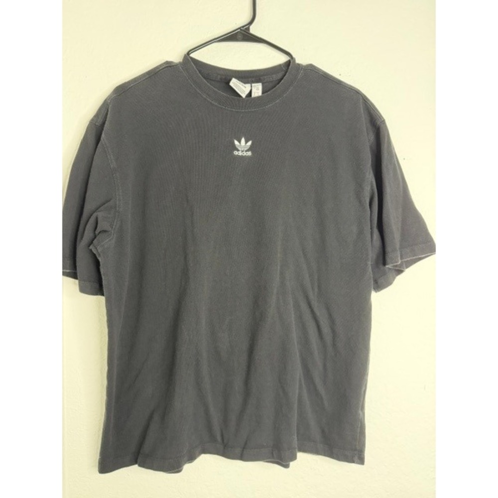 Adidas Originals Trefoil Logo T-Shirt Mens Medium Faded Black Short Sleeve Tee